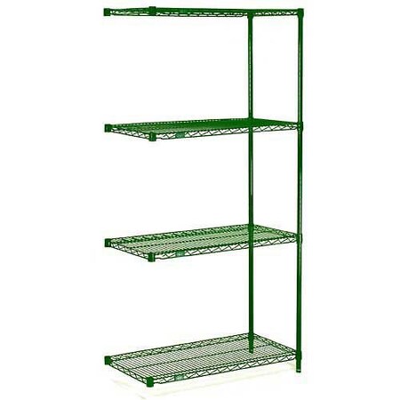 Wire Shelving Add-On, Green Epoxy, 48W X 18D X 86H